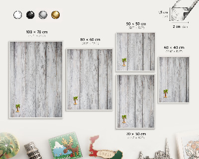 Tableau mural pour aimants dans un cadre noir Bois rustique