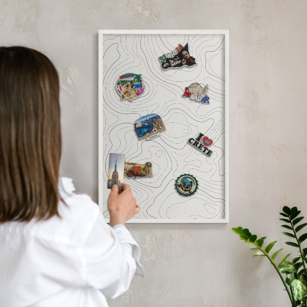 Tableau mural pour aimants dans un cadre noir Élégance géométrique