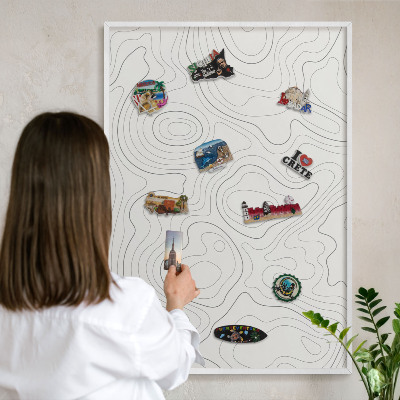 Tableau mural pour aimants dans un cadre noir Élégance géométrique