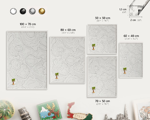 Tableau mural pour aimants dans un cadre noir Élégance géométrique