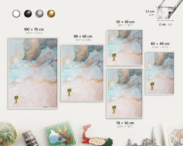 Tableau mural pour aimants dans un cadre noir Formes pastel