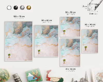 Tableau mural pour aimants dans un cadre noir Formes pastel