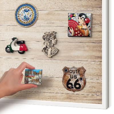 Panneau magnétique décoratif cadre noir Planches de bois