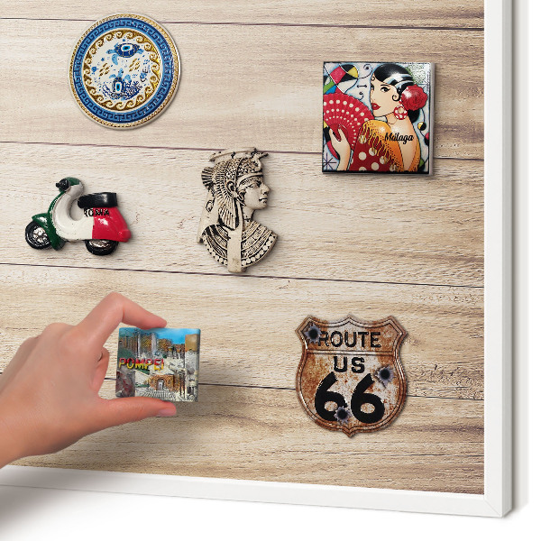 Panneau magnétique décoratif cadre noir Planches de bois