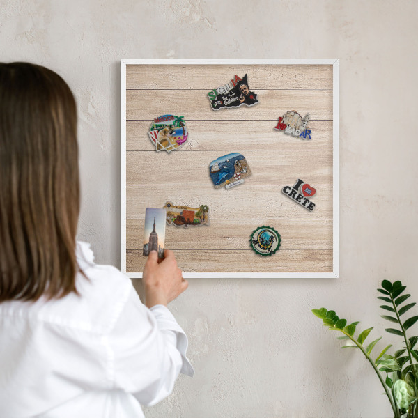 Panneau magnétique décoratif cadre noir Planches de bois
