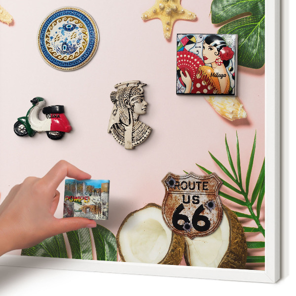 Tableau mural pour aimants dans un cadre noir Vacances tropicales