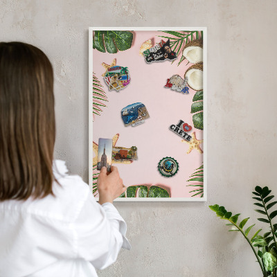 Tableau mural pour aimants dans un cadre noir Vacances tropicales