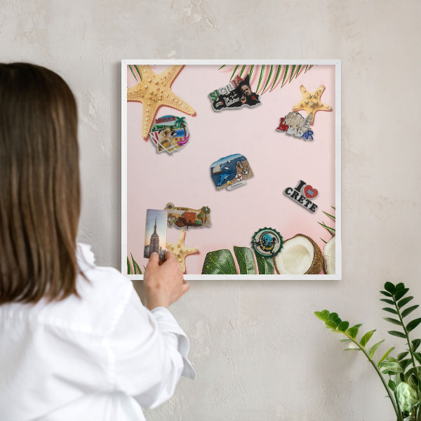Tableau mural pour aimants dans un cadre noir Vacances tropicales