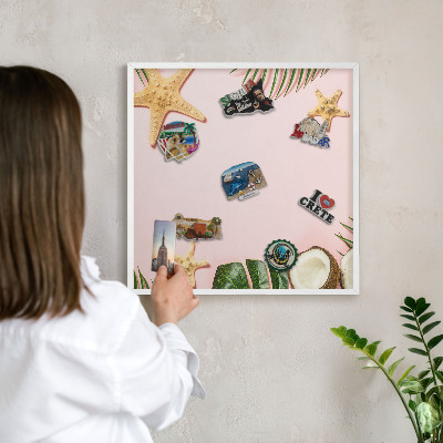 Tableau mural pour aimants dans un cadre noir Vacances tropicales