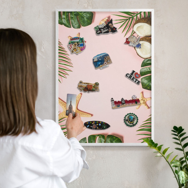 Tableau mural pour aimants dans un cadre noir Vacances tropicales