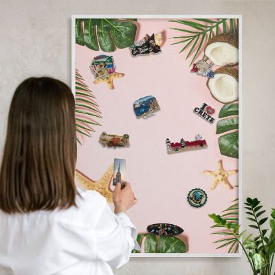 Tableau mural pour aimants dans un cadre noir Vacances tropicales