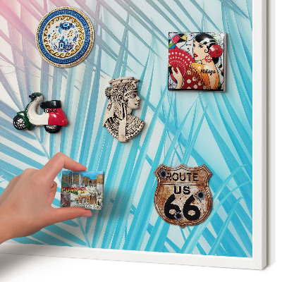 Panneau magnétique décoratif cadre noir Élégance tropicale