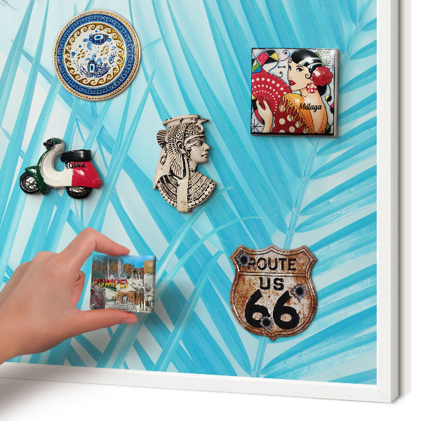 Panneau magnétique décoratif cadre noir Élégance tropicale