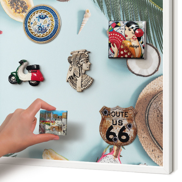 Panneau magnétique décoratif cadre noir Vacances tropicales