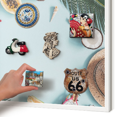 Panneau magnétique décoratif cadre noir Vacances tropicales