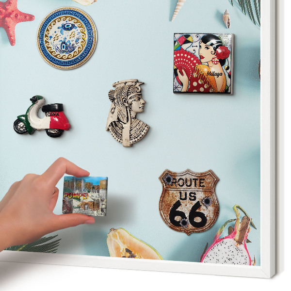 Panneau magnétique décoratif cadre noir Vacances tropicales