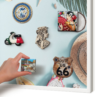 Panneau magnétique décoratif cadre noir Vacances tropicales
