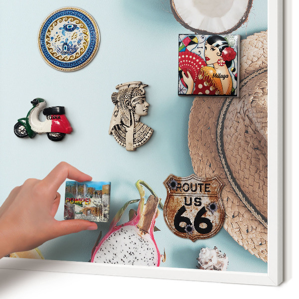 Panneau magnétique décoratif cadre noir Vacances tropicales