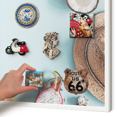 Panneau magnétique décoratif cadre noir Vacances tropicales