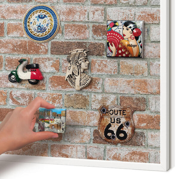 Panneau magnétique décoratif cadre noir Mur de briques