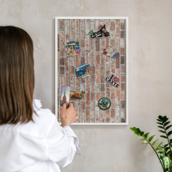 Panneau magnétique décoratif cadre noir Mur de briques