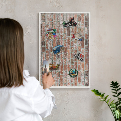 Panneau magnétique décoratif cadre noir Mur de briques