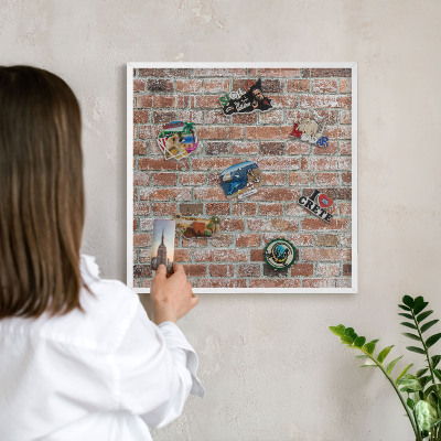 Panneau magnétique décoratif cadre noir Mur de briques