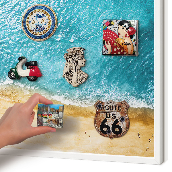 Tableau mural pour aimants dans un cadre noir Mer et plage