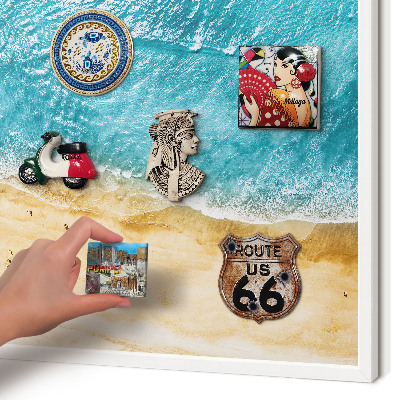 Tableau mural pour aimants dans un cadre noir Mer et plage