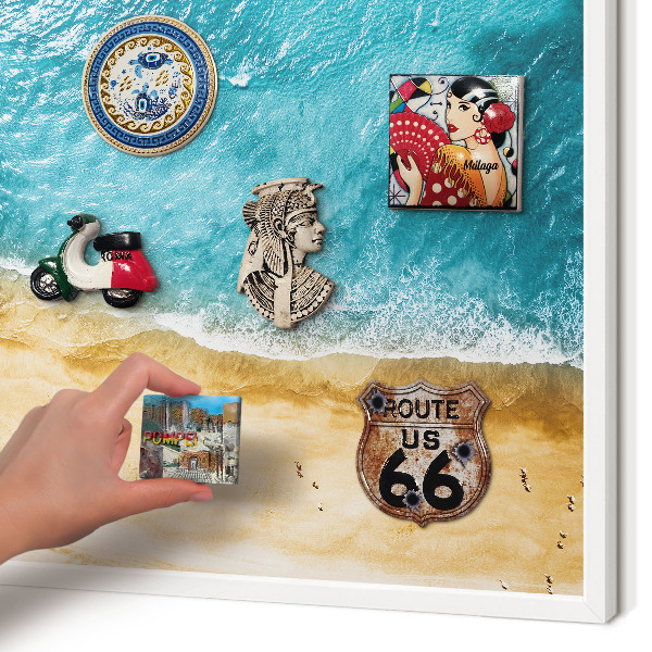 Tableau mural pour aimants dans un cadre noir Mer et plage