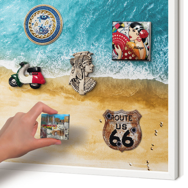 Tableau mural pour aimants dans un cadre noir Mer et plage