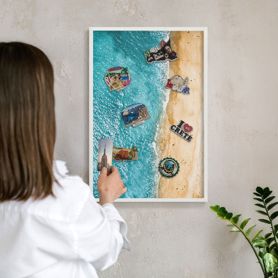 Tableau mural pour aimants dans un cadre noir Mer et plage