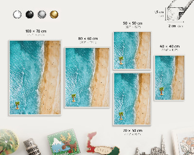 Tableau mural pour aimants dans un cadre noir Mer et plage