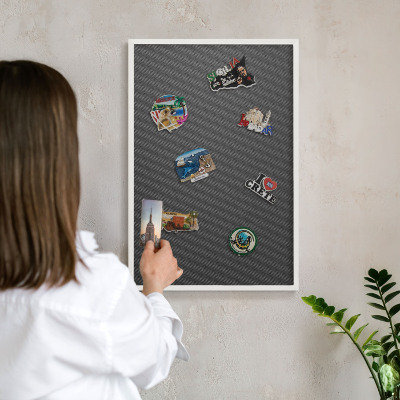 Tableau mural pour aimants dans un cadre noir Texture géométrique