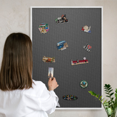 Tableau mural pour aimants dans un cadre noir Texture géométrique