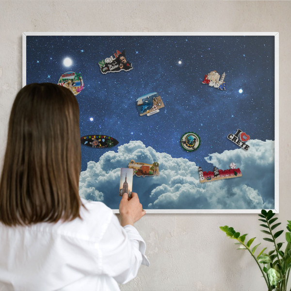 Tableau mural pour aimants dans un cadre noir Nuit cosmique