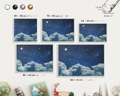 Tableau mural pour aimants dans un cadre noir Nuit cosmique