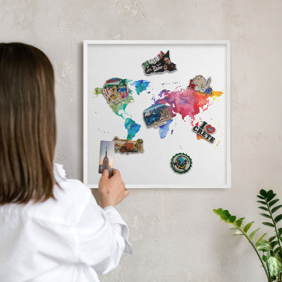 Panneau magnétique décoratif cadre noir Carte des couleurs