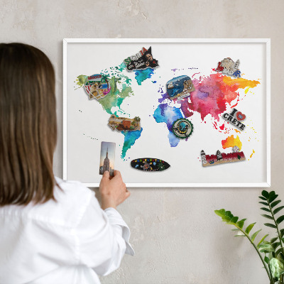 Panneau magnétique décoratif cadre noir Carte des couleurs