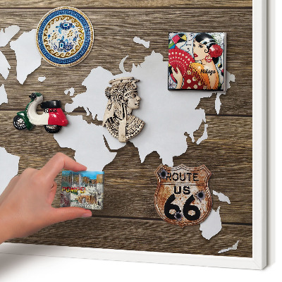 Tableau mural pour aimants dans un cadre noir Carte en bois