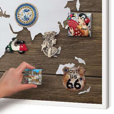 Tableau mural pour aimants dans un cadre noir Carte en bois