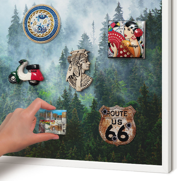 Tableau mural pour aimants dans un cadre noir Forêt mystérieuse