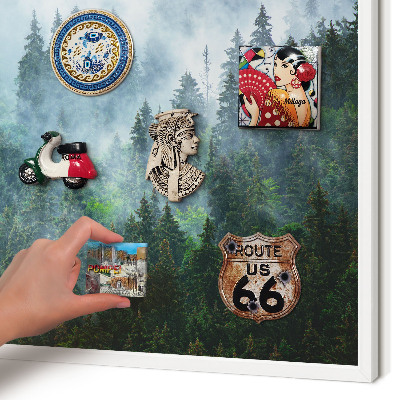 Tableau mural pour aimants dans un cadre noir Forêt mystérieuse