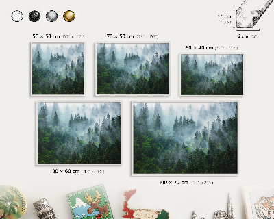Tableau mural pour aimants dans un cadre noir Forêt mystérieuse