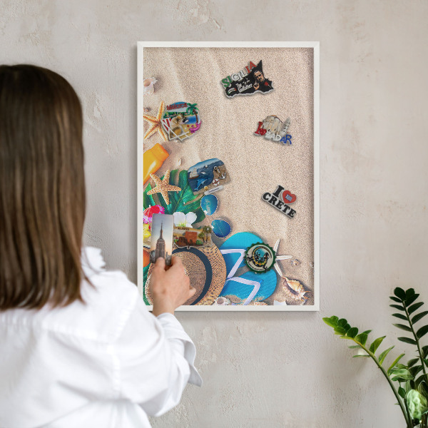 Tableau mural pour aimants dans un cadre noir Détente estivale