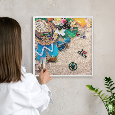 Tableau mural pour aimants dans un cadre noir Détente estivale
