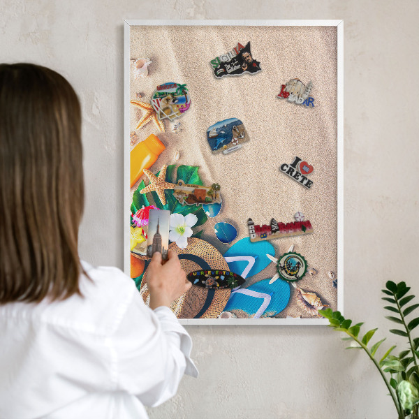 Tableau mural pour aimants dans un cadre noir Détente estivale