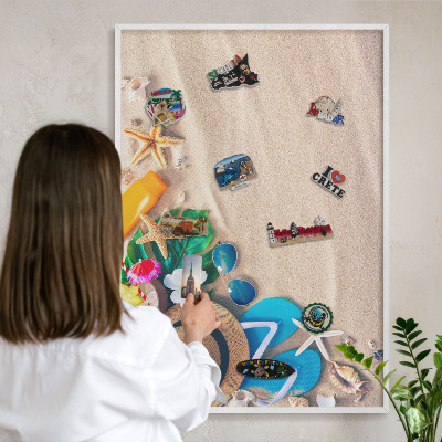 Tableau mural pour aimants dans un cadre noir Détente estivale