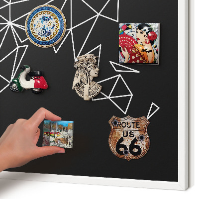 Tableau mural pour aimants dans un cadre noir Carte du monde