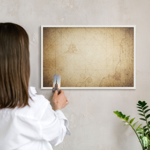 Tableau mural pour aimants dans un cadre noir Carte ancienne